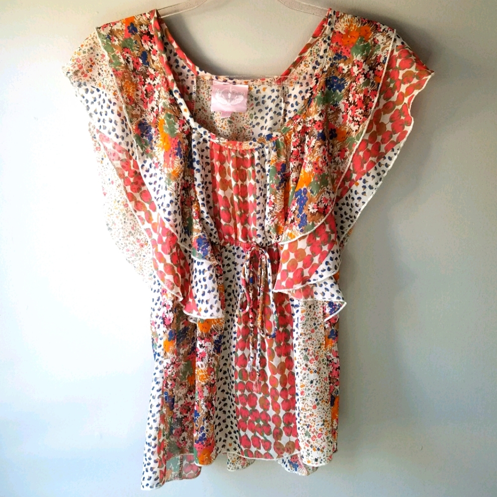 Romeo & Juliet Couture Sheer Blouse Size Small